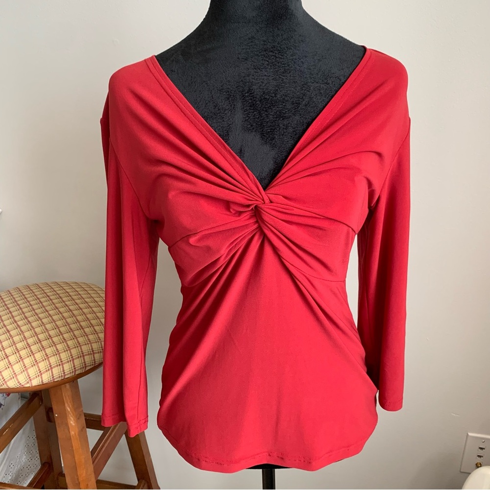 Coldwater Creek Red Twist-Front Blouse